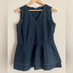 Brooks Brothers Navy Sleeveless Blouse